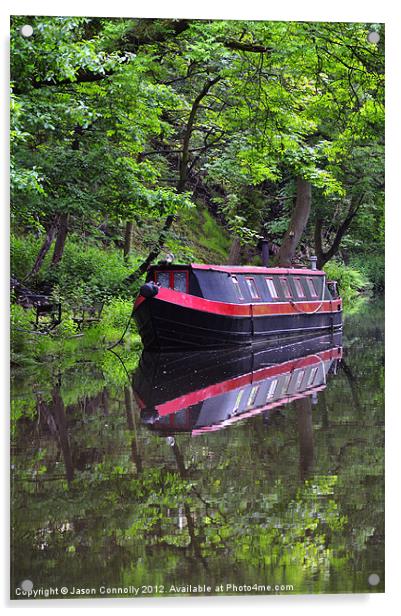 Calm Reflections, Hebden Bridge Acrylic by Jason Connolly