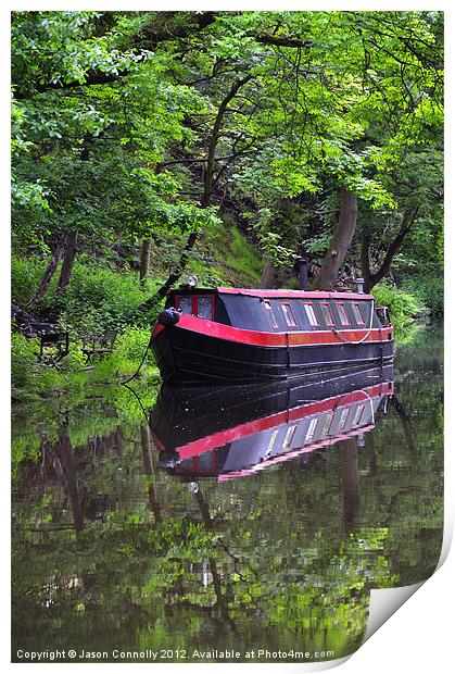 Calm Reflections, Hebden Bridge Print by Jason Connolly