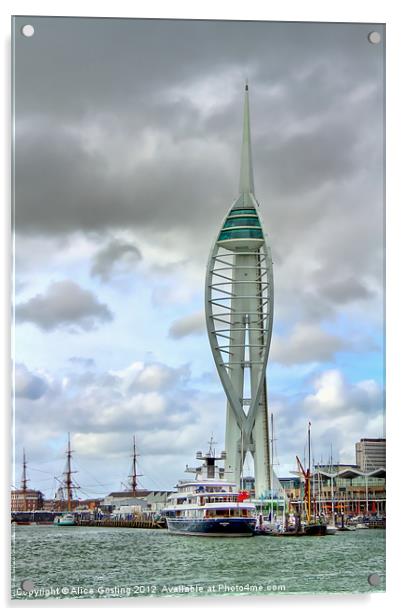 Spinnaker Tower and Leander G Acrylic by Alice Gosling