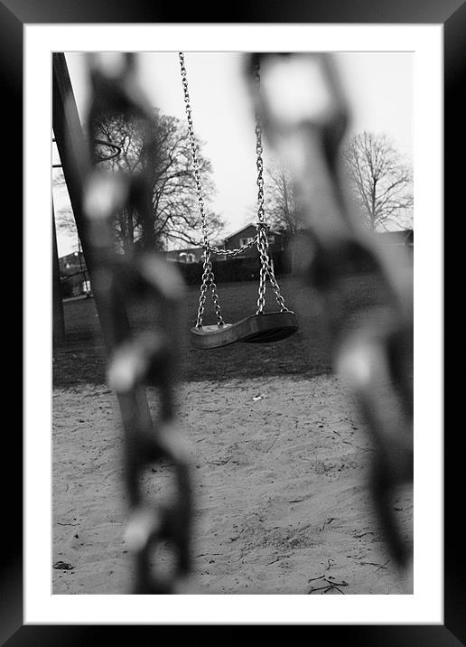 Park swing Framed Mounted Print by tim  barker