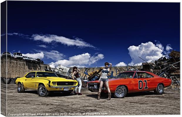 Girls and Cars Canvas Print by William AttardMcCarthy