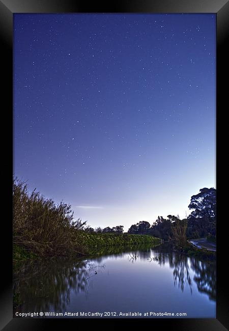 Chadwick Lakes By Night Framed Print by William AttardMcCarthy