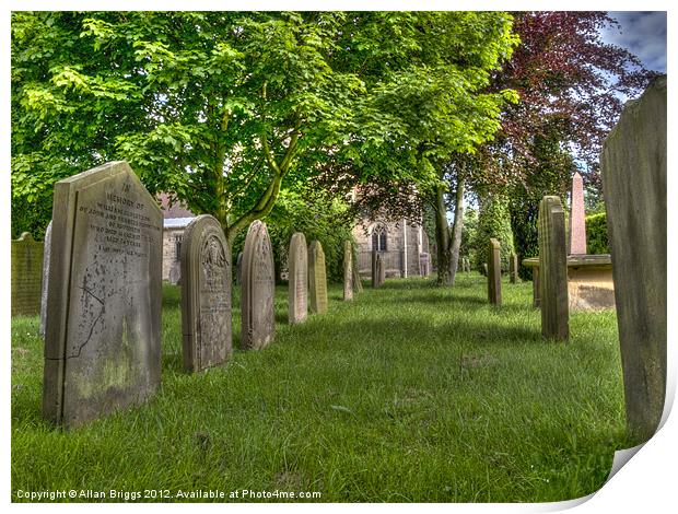 All Saints' Church Grave Yard Rufforth Print by Allan Briggs