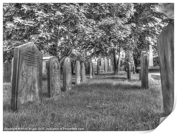All Saints' Church Grave Yard Rufforth Print by Allan Briggs