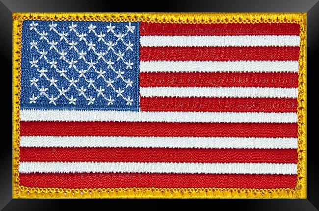 US Flag Patch Framed Print by William AttardMcCarthy