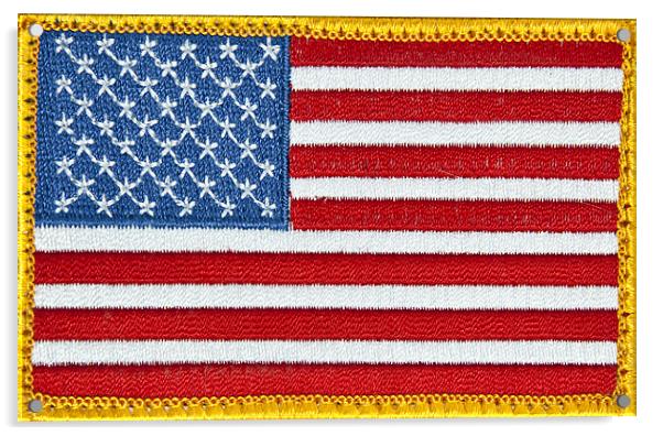 US Flag Patch Acrylic by William AttardMcCarthy