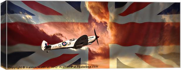 spitfire with union jack Canvas Print by meirion matthias