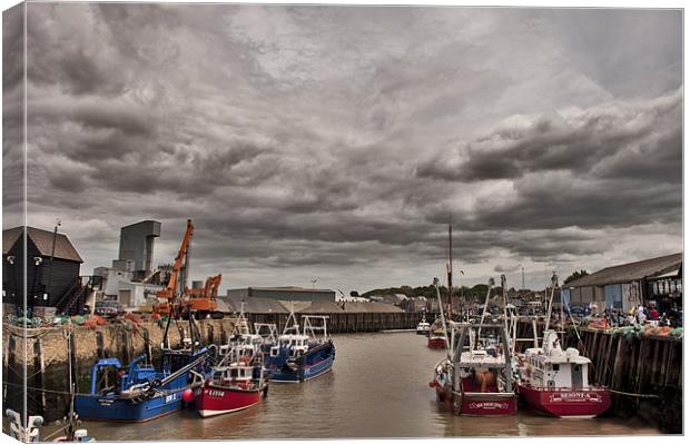 Boats at Whitstable Harbour Canvas Print by Dawn Cox