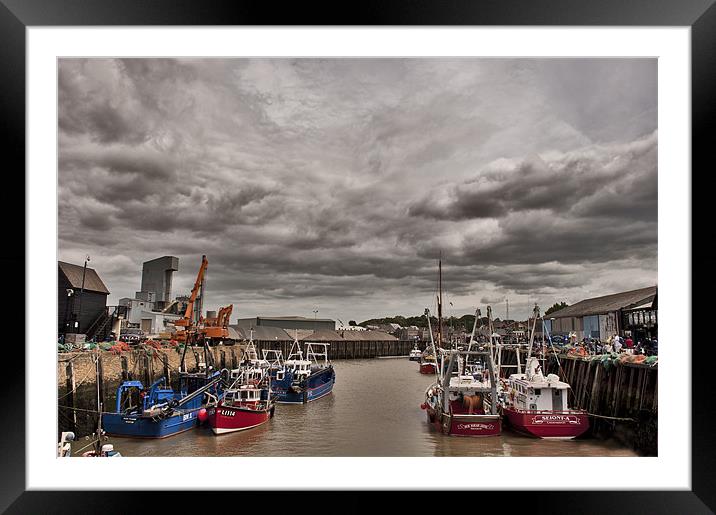 Boats at Whitstable Harbour Framed Mounted Print by Dawn Cox