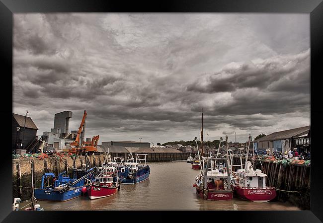 Boats at Whitstable Harbour Framed Print by Dawn Cox