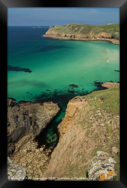 Nanjizal Beach - Cornwall Framed Print by Pete Hemington