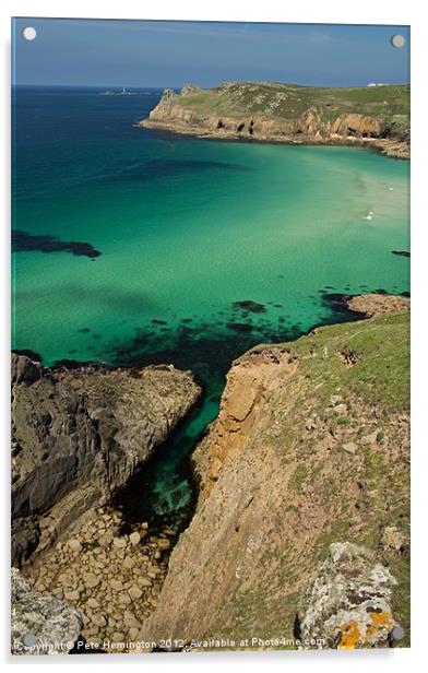 Nanjizal Beach - Cornwall Acrylic by Pete Hemington
