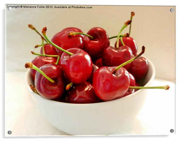 A Bowl of Cherries Acrylic by Marianne Fuller