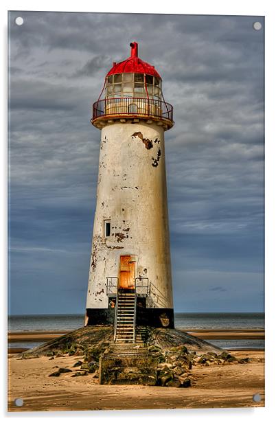 Talacre Lighthouse Wales Acrylic by Adrian Evans