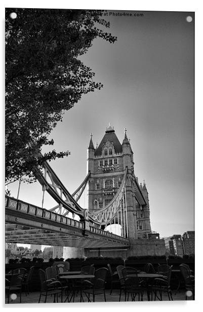 Tower Bridge and Cafe Acrylic by Karen Martin
