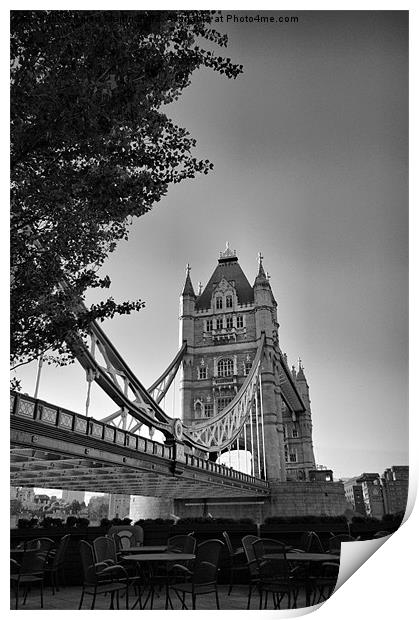Tower Bridge and Cafe Print by Karen Martin
