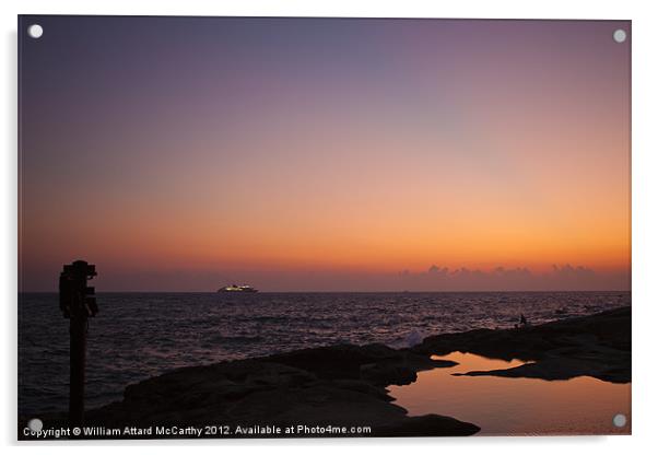 October Sunrise at St. Elmo Point Acrylic by William AttardMcCarthy