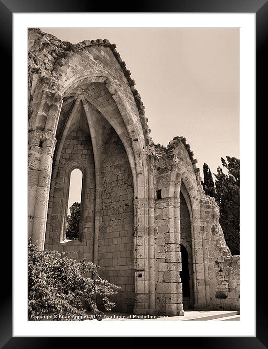 Greek Abbey Arch Framed Mounted Print by Brian  Raggatt