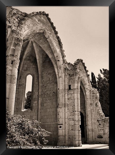 Greek Abbey Arch Framed Print by Brian  Raggatt