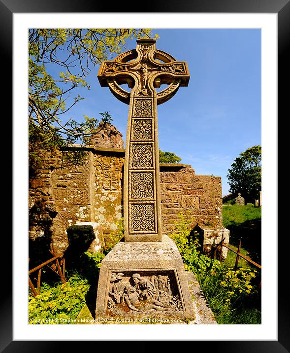 Celtic Cross Layd Church Framed Mounted Print by Stephen Maxwell