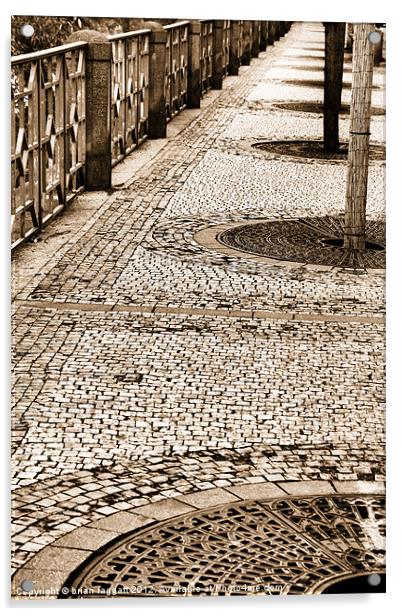 Prague Footpath Acrylic by Brian  Raggatt