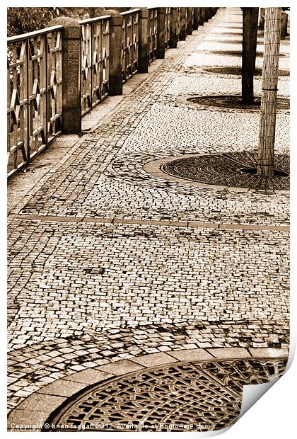 Prague Footpath Print by Brian  Raggatt