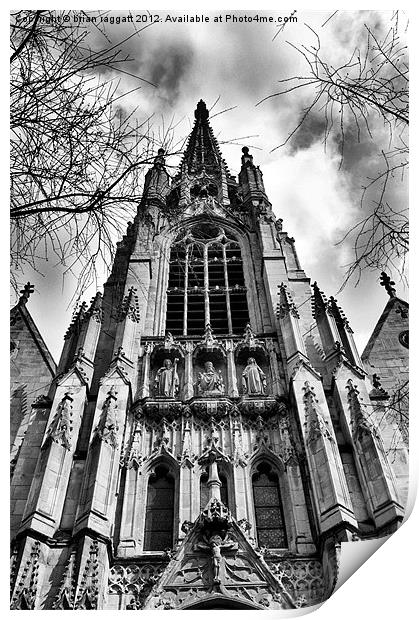 Lille Cathedral Print by Brian  Raggatt