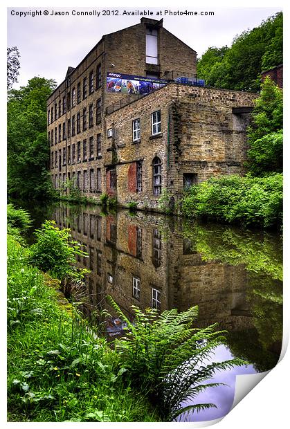 Warehouse, Rochdale canal Print by Jason Connolly