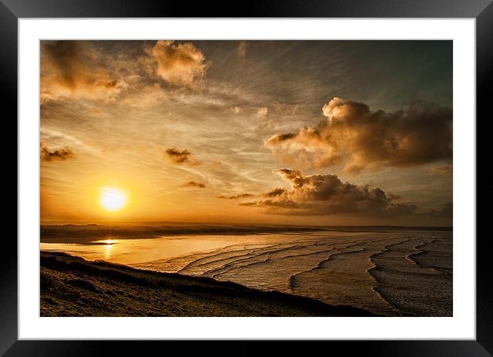 Saunton Sands Framed Mounted Print by Dave Wilkinson North Devon Ph