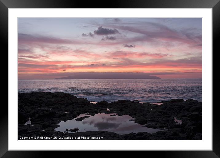 Twilight view to Gomera Framed Mounted Print by Phil Crean