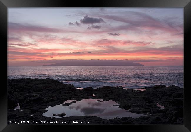 Twilight view to Gomera Framed Print by Phil Crean