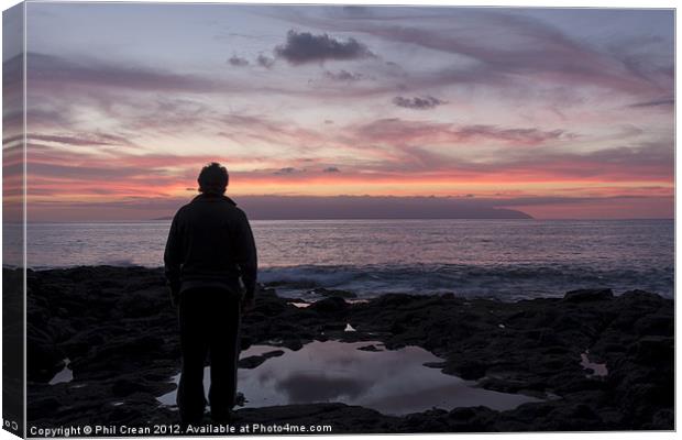 Watching the twilight, Tenerife Canvas Print by Phil Crean