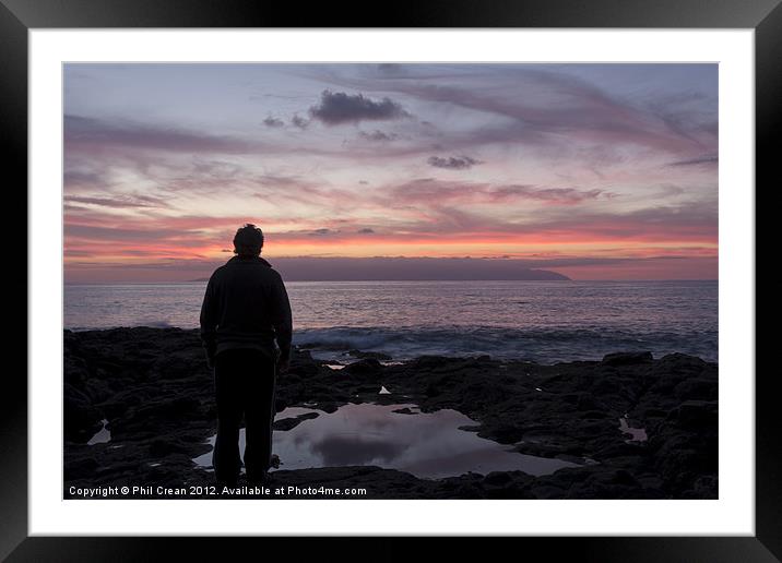 Watching the twilight, Tenerife Framed Mounted Print by Phil Crean