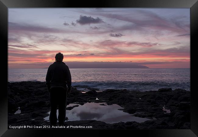 Watching the twilight, Tenerife Framed Print by Phil Crean