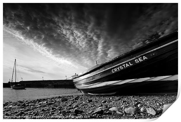 Crystal Sea Boat Print by Keith Thorburn EFIAP/b