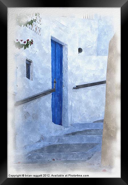 Little Greek Street Steps Framed Print by Brian  Raggatt