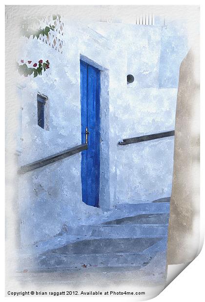 Little Greek Street Steps Print by Brian  Raggatt