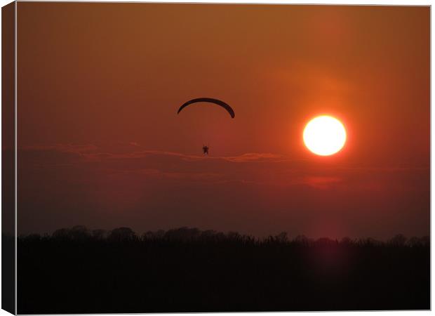 air gliding sunset Canvas Print by isaac ford