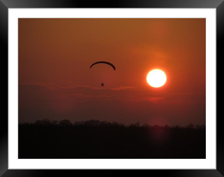 air gliding sunset Framed Mounted Print by isaac ford