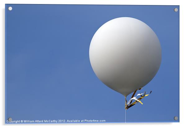 White Balloon Acrylic by William AttardMcCarthy