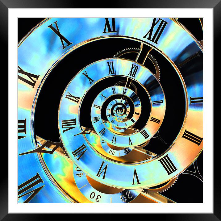 Time For Infinity Blue Framed Mounted Print by Steve Purnell