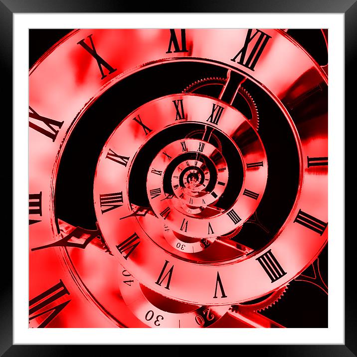 Time For Infinity Red Framed Mounted Print by Steve Purnell