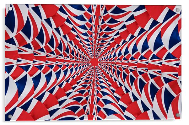 Union Flag Abstract Acrylic by Steve Purnell