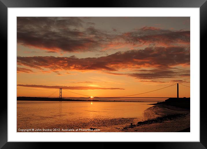 Humber Bridge Sunrise Framed Mounted Print by John Dunbar