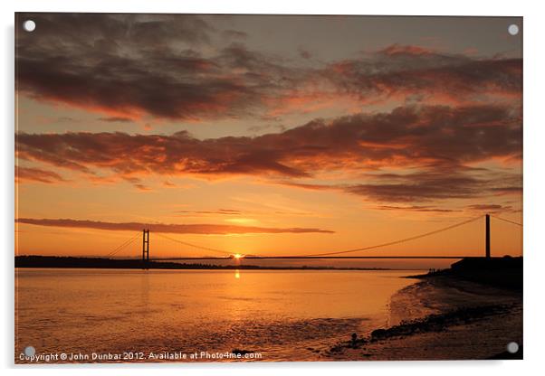 Humber Bridge Sunrise Acrylic by John Dunbar