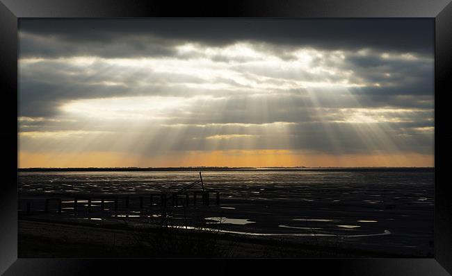 God rays over The Wash Framed Print by Gary Pearson
