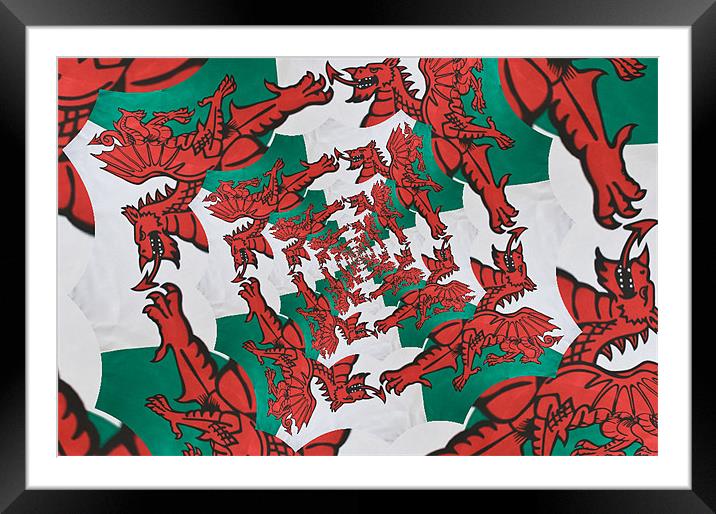 The Welsh Dragon Abstract Framed Mounted Print by Steve Purnell