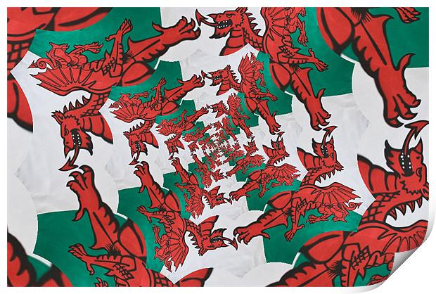 The Welsh Dragon Abstract Print by Steve Purnell