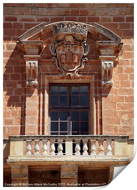 Baroque Balcony Print by William AttardMcCarthy