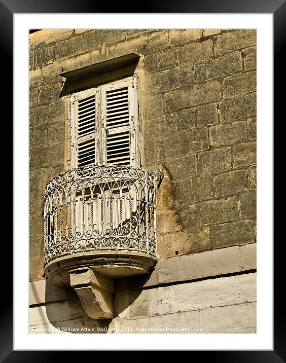 Old Balcony Framed Mounted Print by William AttardMcCarthy